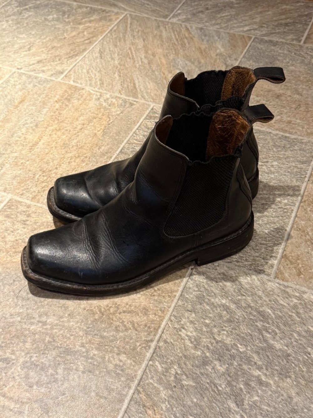 Mens Black Square Toe Frye Boot size 9.5